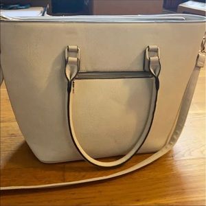 White Tote Faux Leather Handbag